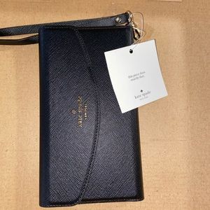 Kate Spade leather wrap folio wristlet.